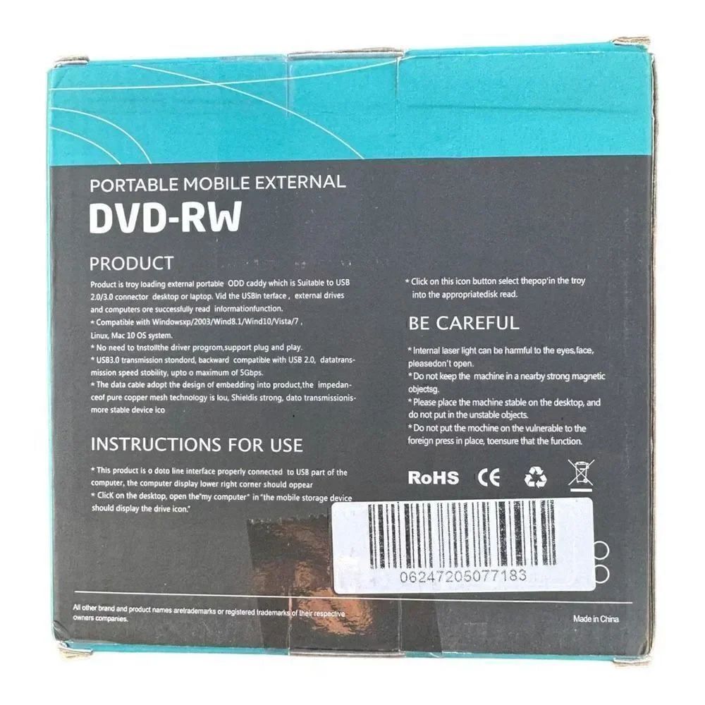Pop-up portable mobile external dvd-rw new slim black